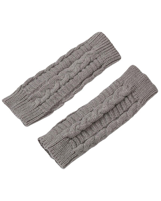 Gants Sans Doigts En Tricot À Câbles