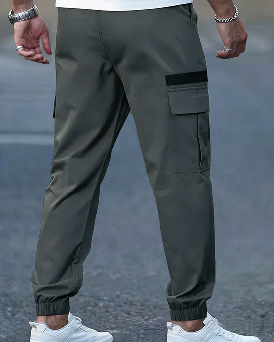 Pantalon Homme Poignet Élastique Unie Décontracté