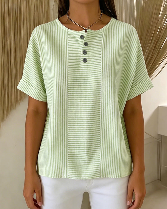 Blouse Col Rond Manche Courte