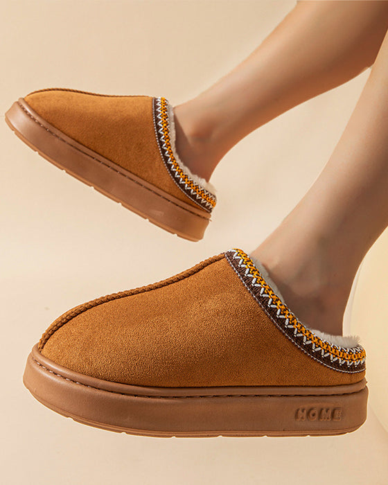 Pantoufles antidérapantes en coton chaud et léger