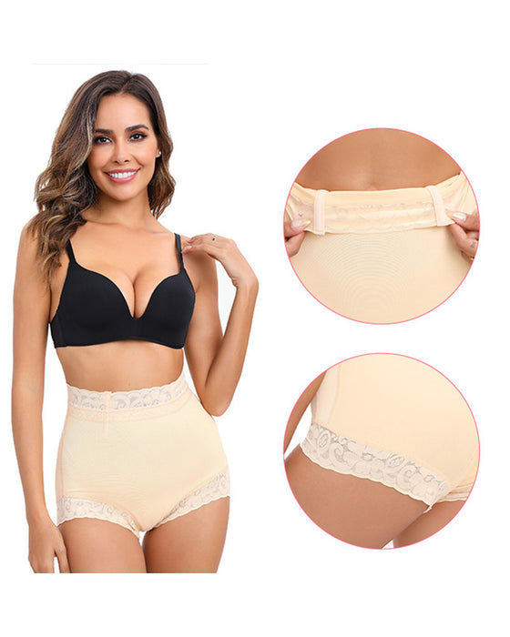 Culotte courte en dentelle avec effet gainant pour le ventre