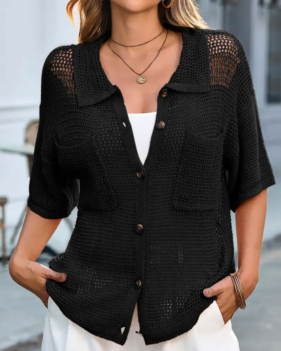 Cardigan Revers Creux Maille