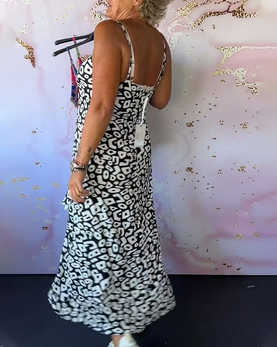 Robe caraco patchwork imprimé rétro