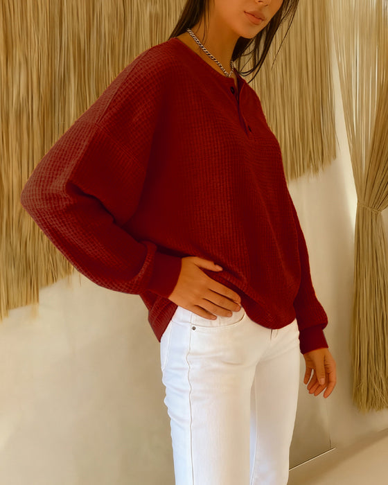 Sweat Tendance Décontracté Uni À Manches Longues