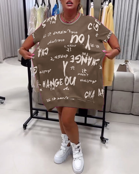 Robe Lâche Lettre Imprimé