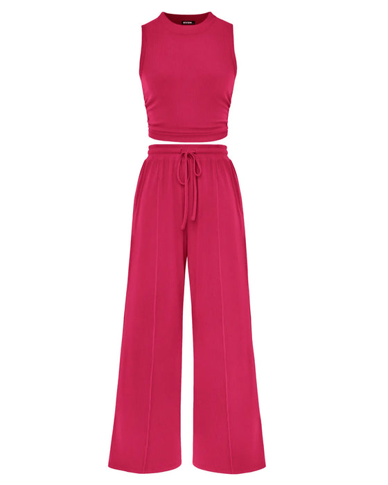 Ensemble Gilet Et Pantalon Taille Élastique