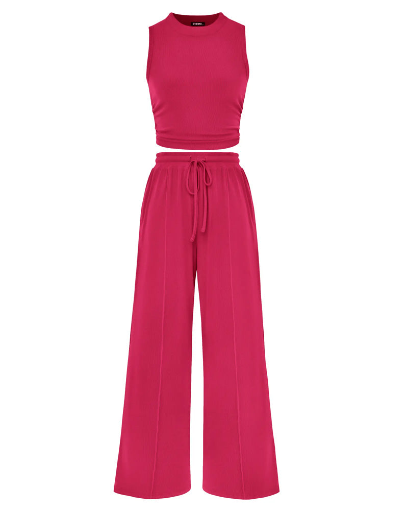 Ensemble Gilet Et Pantalon Taille Élastique