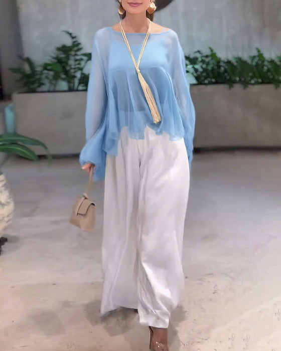 Blouse Unie Au Style Élégant