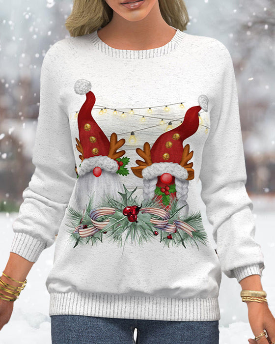 Pull de Noël à imprimé flocon de neige et manches raglan