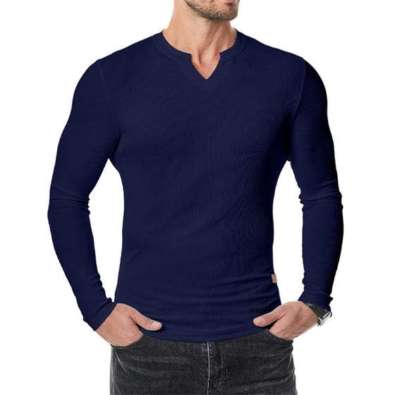 Chemise Homme Slim Fit Col V Longline Muscle