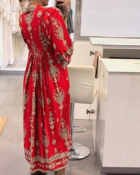 Robe décontractée à imprimé et poches amples