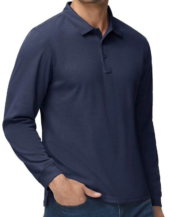 T-Shirt Col Polo Manche Longue Décontracté