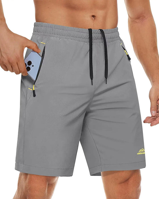 Short Taille Élastique Cordon Fermeture Éclair Sport