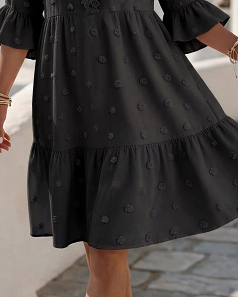 Robe Col V Dentelle Patchwork