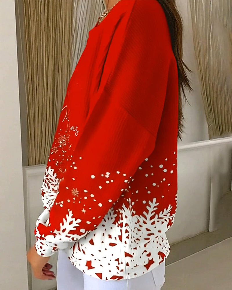 Swearshirt À Imprimé Sapin De Noël Et Col Rond