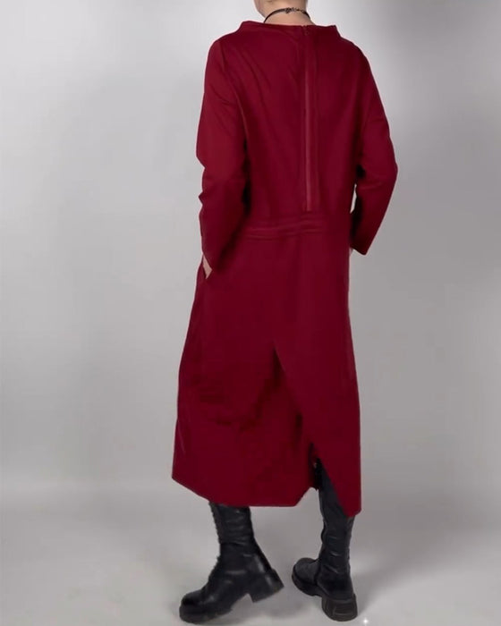 Robe à couleur unie et poche