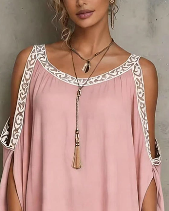 Robe Décontractée Épaules Nues Irrégulière