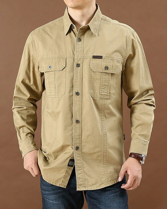 Chemise Homme Vêtement De Travail Poche Unie