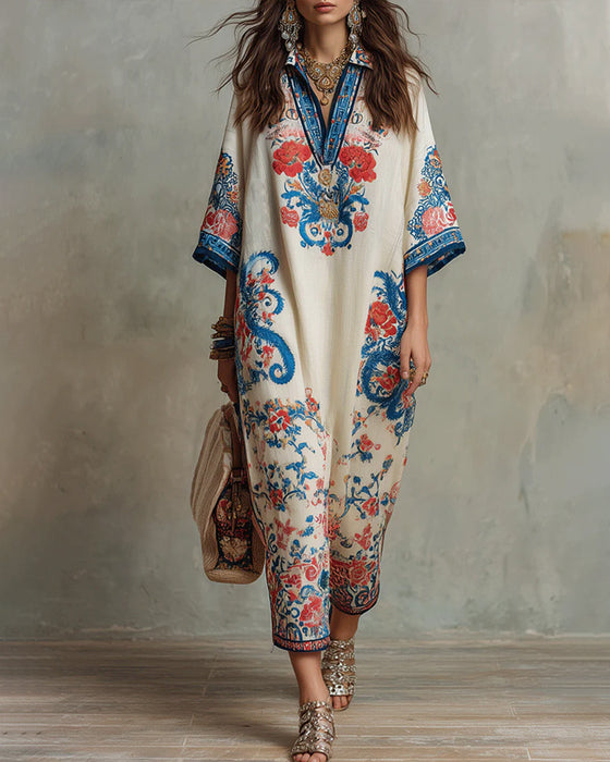 Robe Bohème Revers Décontractée