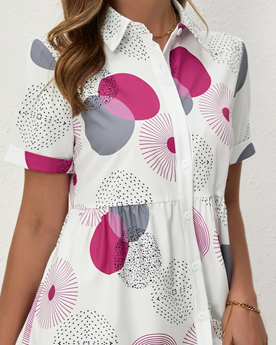 Robe Polka Dot Imprimé Chemise