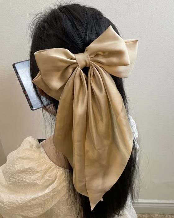 🔥 Grand Nœud Pince À Cheveux Pour Femme – Accessoire De Queue De Cheval Pour Mariage & Quotidien Avec Longue Queue