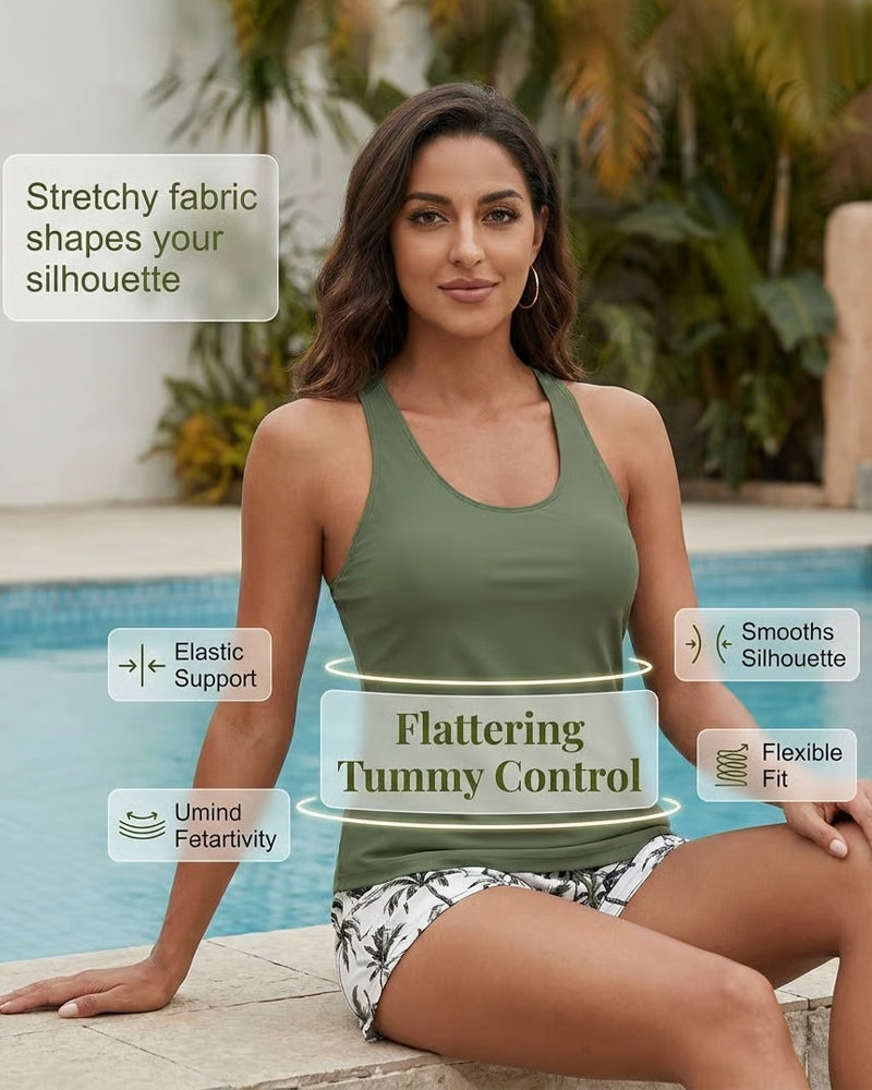 Couverture Et Bikini Crisscross Haut Sans Manches + Cordon Imprimé Pantalon Pour