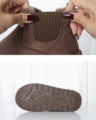 Bottes de neige à semelles épaisses de couleur unie