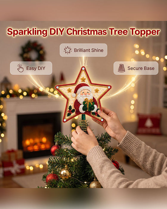 DIY Étoile À Cinq Branches Peinture Diamant Sommet De Sapin De Noël
