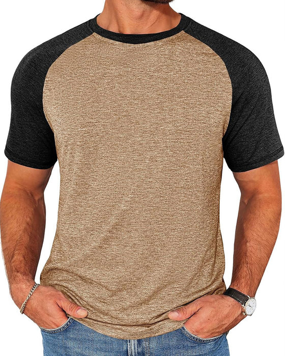 T-Shirt Contraste Col Rond Homme Ajusté