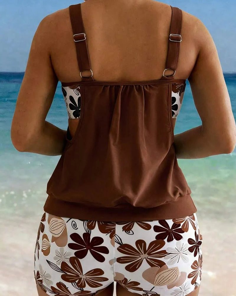 Tankinis Imprimé Floral Boy Short