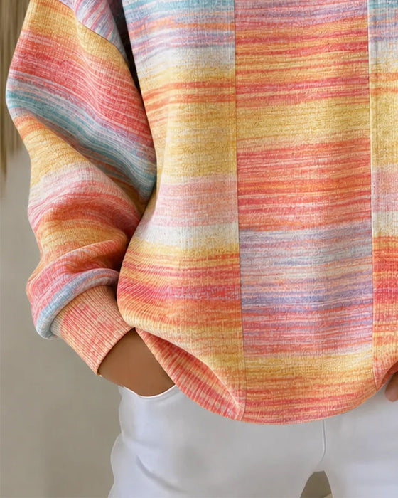 Sweatshirt Col Rond Bouton Ombre