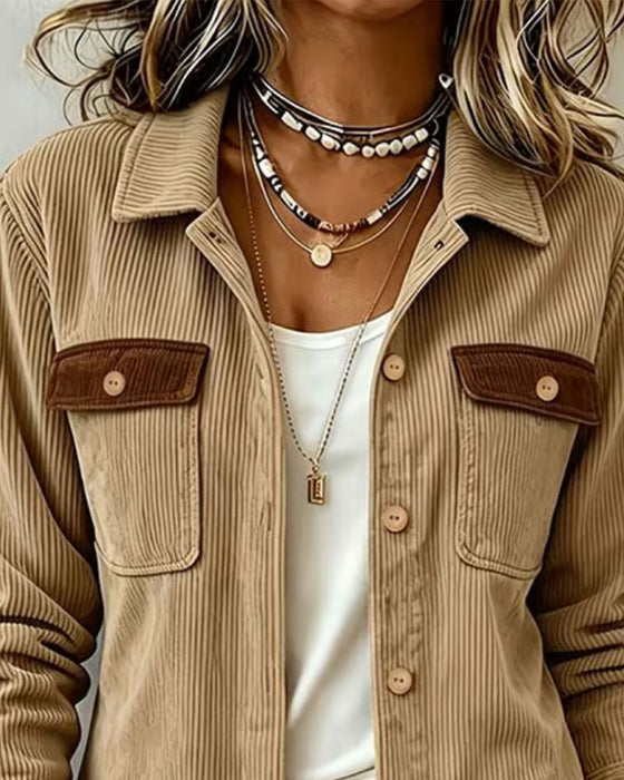 Chemise Manche Longue Revers Décontractée