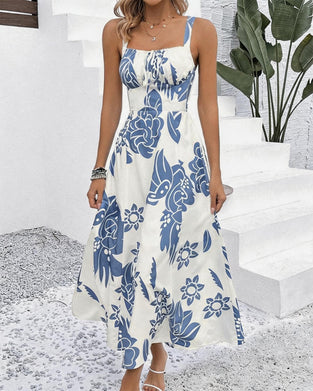 Robe Élégante Bretelle Imprimé