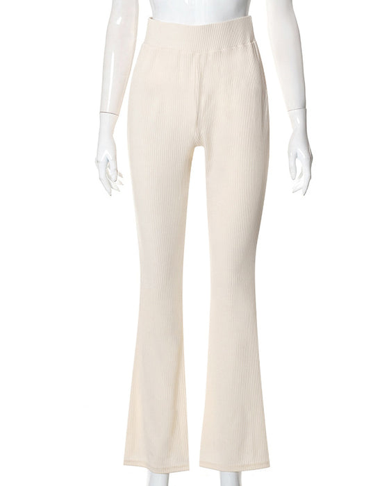 Pantalon slim micro-évasé uni