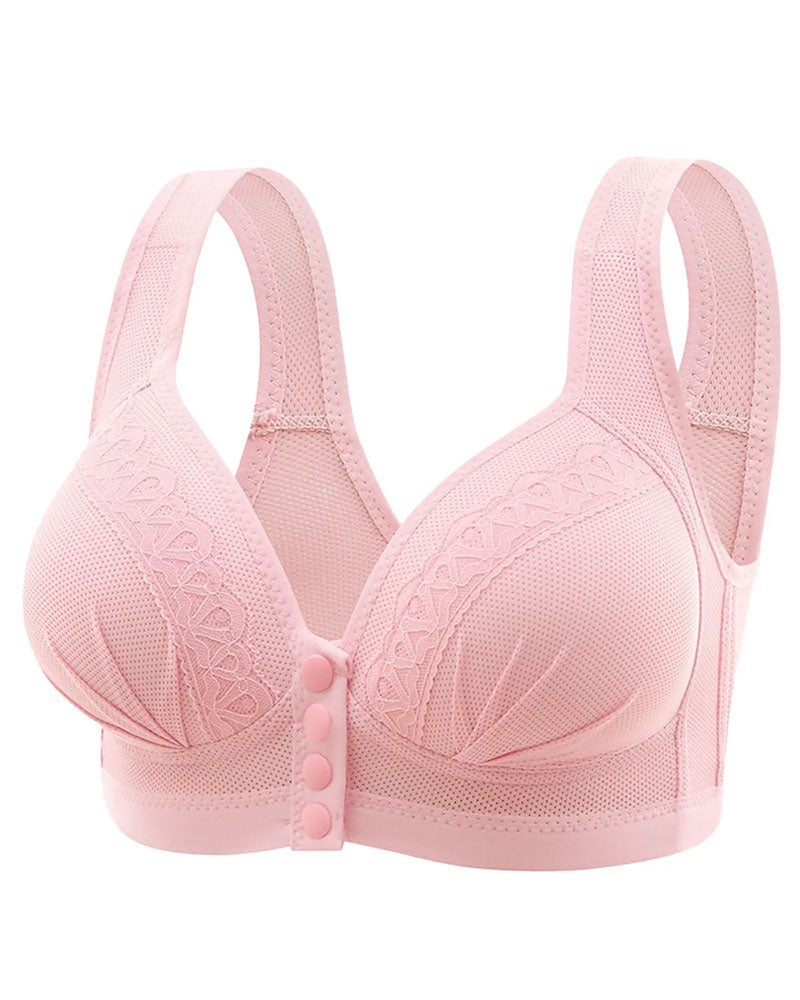 Soutien-gorge en coton respirant doux pour la peau avec bouton sur le devant