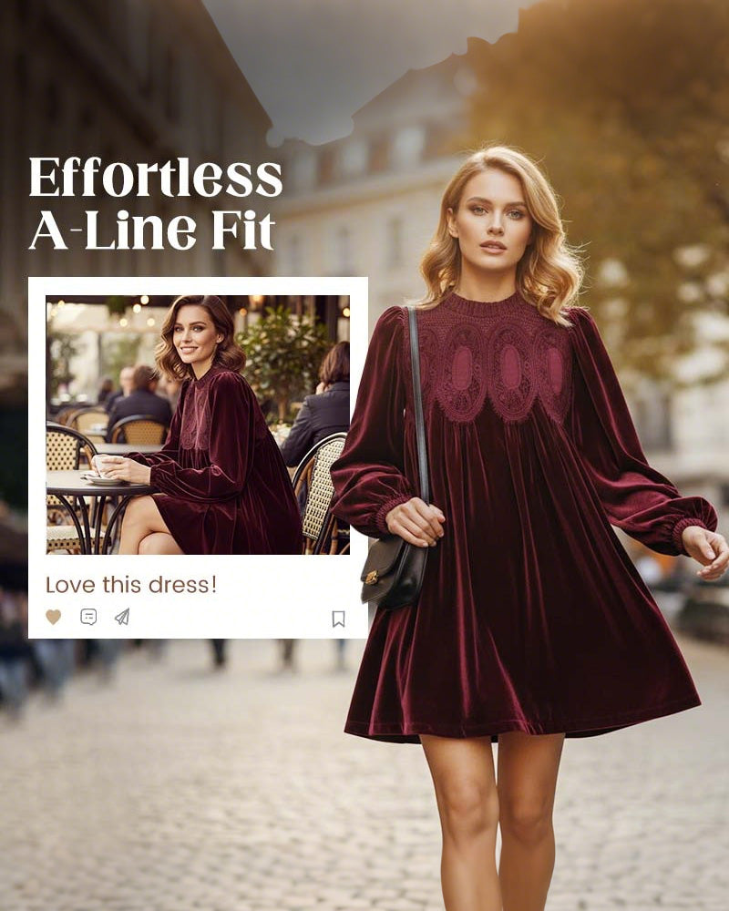 Robe Tunique À Empiècements En Dentelle D’Inspiration Vintage