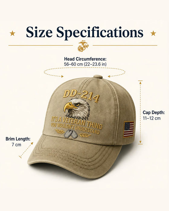Casquette DD-214 Ancien Combattant Brodée 3D