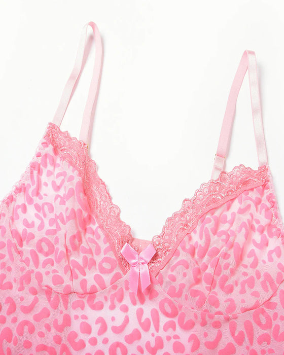 Robe Transparente Maille Serrée Jarretelles