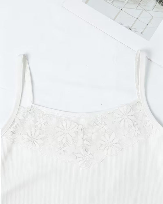 Tank Top Dentelle Dos Bretelle Spaghetti
