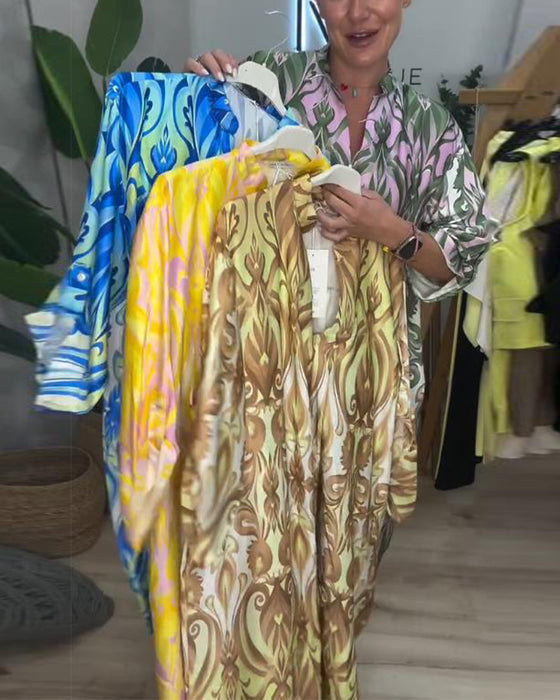 Robe À Manches Bouffantes Paisley