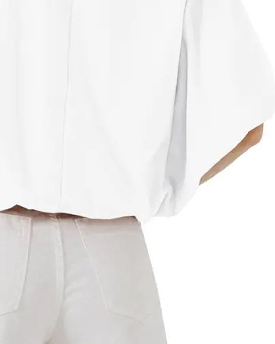 Haut Unie Manche Bouffante Court