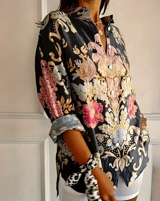 Chemise À Col Imprimée Boutonnage