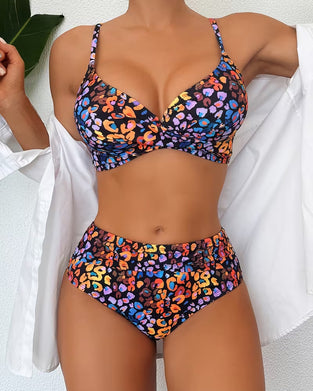 maillot de bain deux pièces bikini à imprimé floral tendance