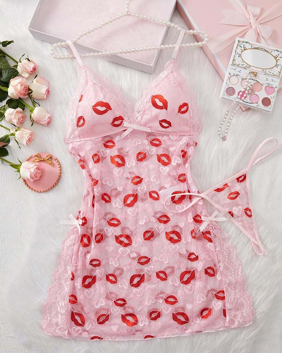 Robe Lèvre Imprimé Sommeil
