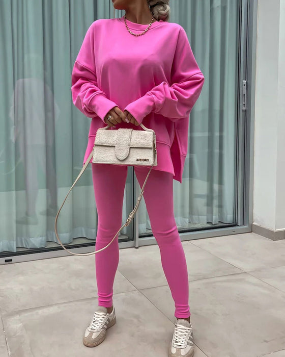Ensemble Slim Pantalon Ample Sweatshirt