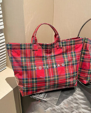 Sac À Main À Carreaux Grande Capacité