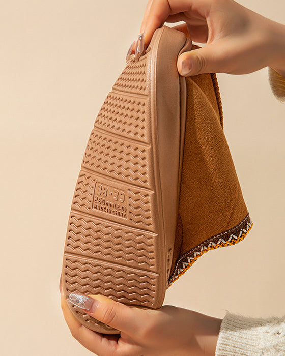 Pantoufles antidérapantes en coton chaud et léger