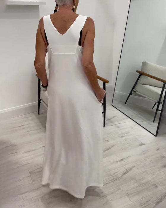 Robe Sans Manches Nouveauté Imprimé Décontracté