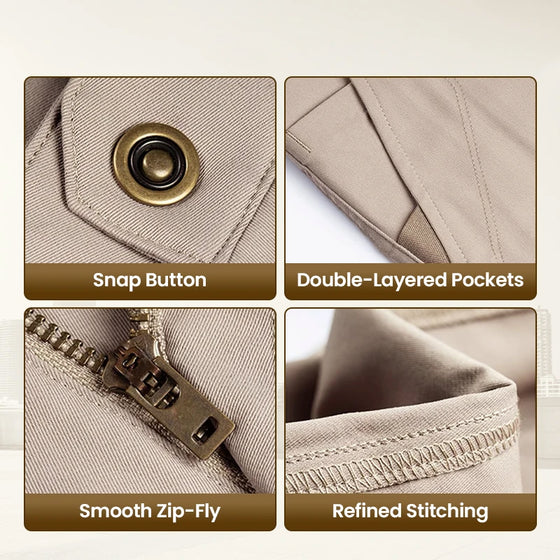 Pantalon Actif Khaki Pour Homme Avec Ceinture Extensible