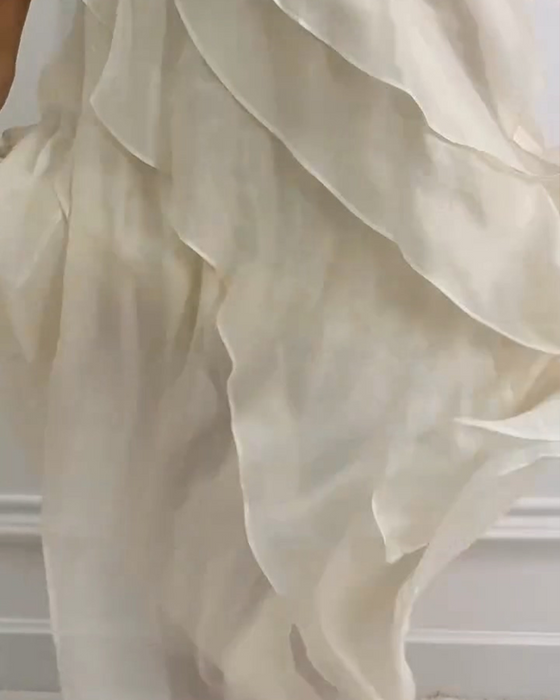 Robe Sans Manches Volant Élégante